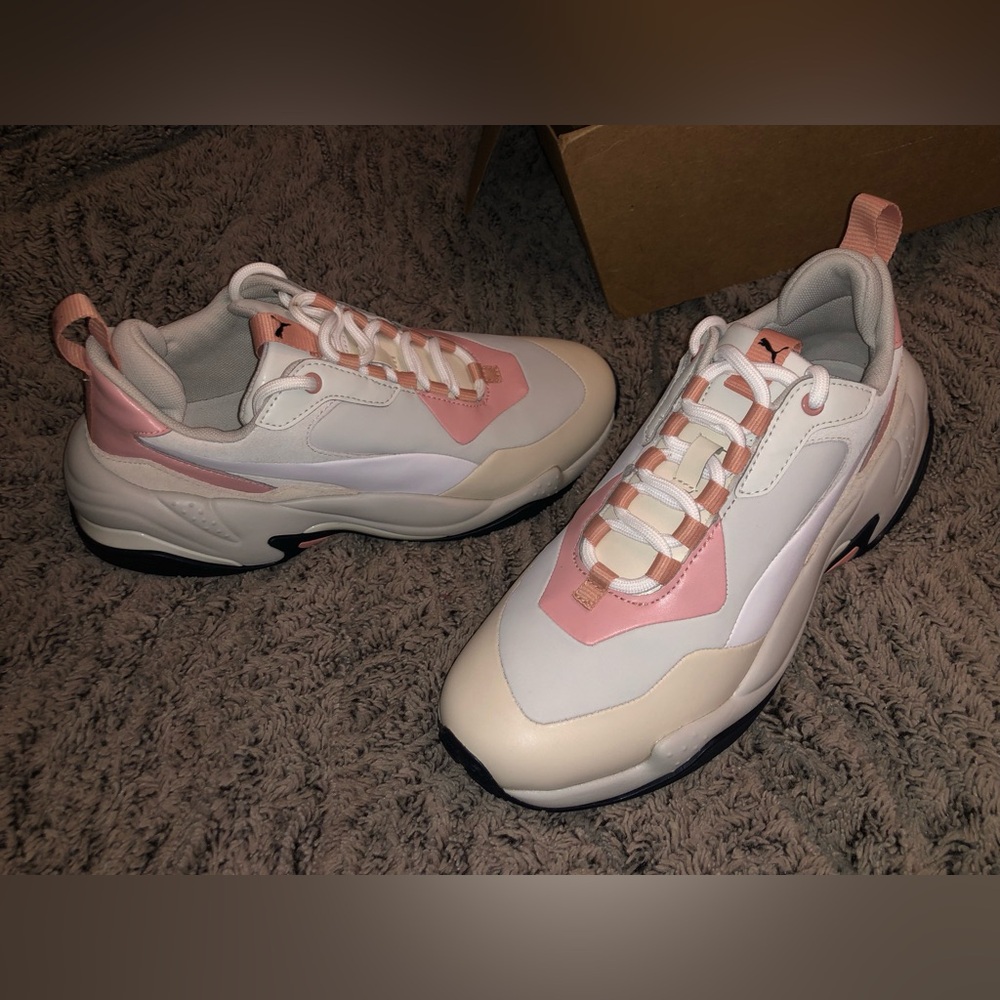 Puma Thunder Trainers Cream Peach Beige & Gray